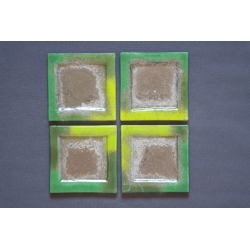 Flat Square Plate Green Smudges – 17 x 17 cm