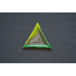 Trangular Plate Green Smudges – 23 x 23 x 23 cm