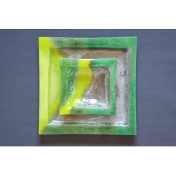 Square Plateau -  Green Smudges – 35 x 35 cm