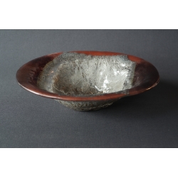 Creashed bowl Brown + Silver- 33 cm
