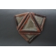 Trójkątny płaski talerz - Brąz + Srebro - 23x16x16 cm
