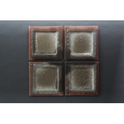 Flat Square Plate Bronze + Silver – 17 x 17 cm