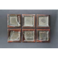 Flat Square Plate Bronze + Silver – 13 x 13 cm