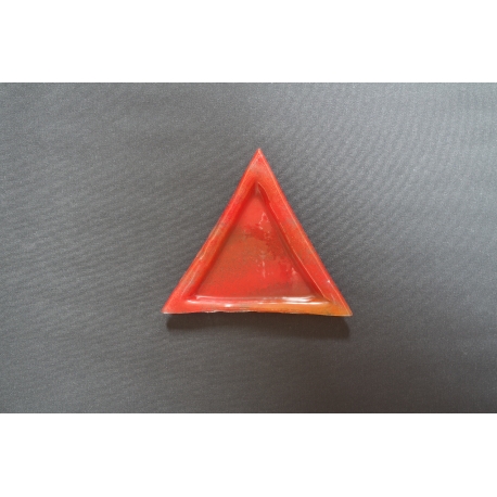 Trójkątny talerz Smugi Czerwone - 23x23x23 cm