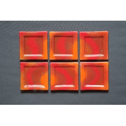 Flat Square Red Smudges – 13 x 13 cm