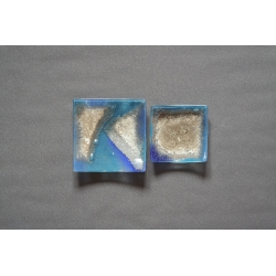 Bent small plate Smudges Blue 17x17 cm