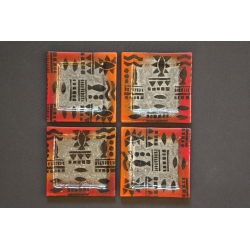 Square flat plate Africa - 17x17 cm