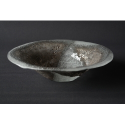 Creashed bowl White + Silver - 33 cm