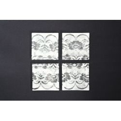 Flat Square Plate White lace Lena 13x13 cm