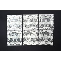 Flat Square Plate White lace Lena 17x17 cm