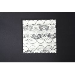 Płaski kwadratowy talerz Koronka biała Lena 27x27 cm