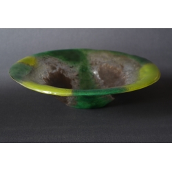 Creashed bowl - Green 33 cm